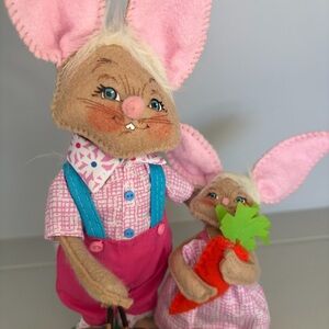 Annalee Dad Daughter Father Spring Dolls 211720 Easter Egg Hunt Bunnies Carrot